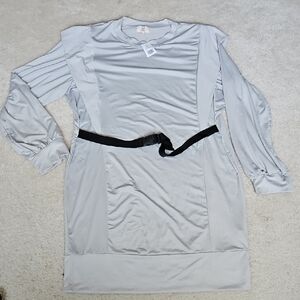 NWT Girl Soul Gray Long Sleeve Dress with Black Belt